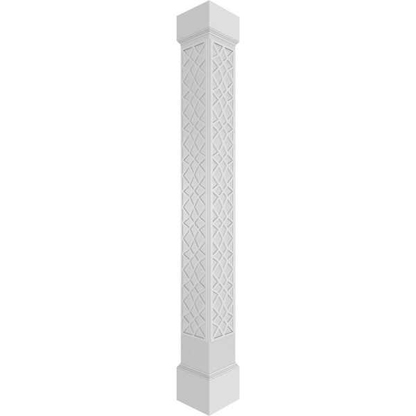 Ekena Millwork Craftsman Classic Square Non-Tapered Mosaic Fretwork Column w/ Mission Capital & Mission Base CC1210ENMSCMIMI - main